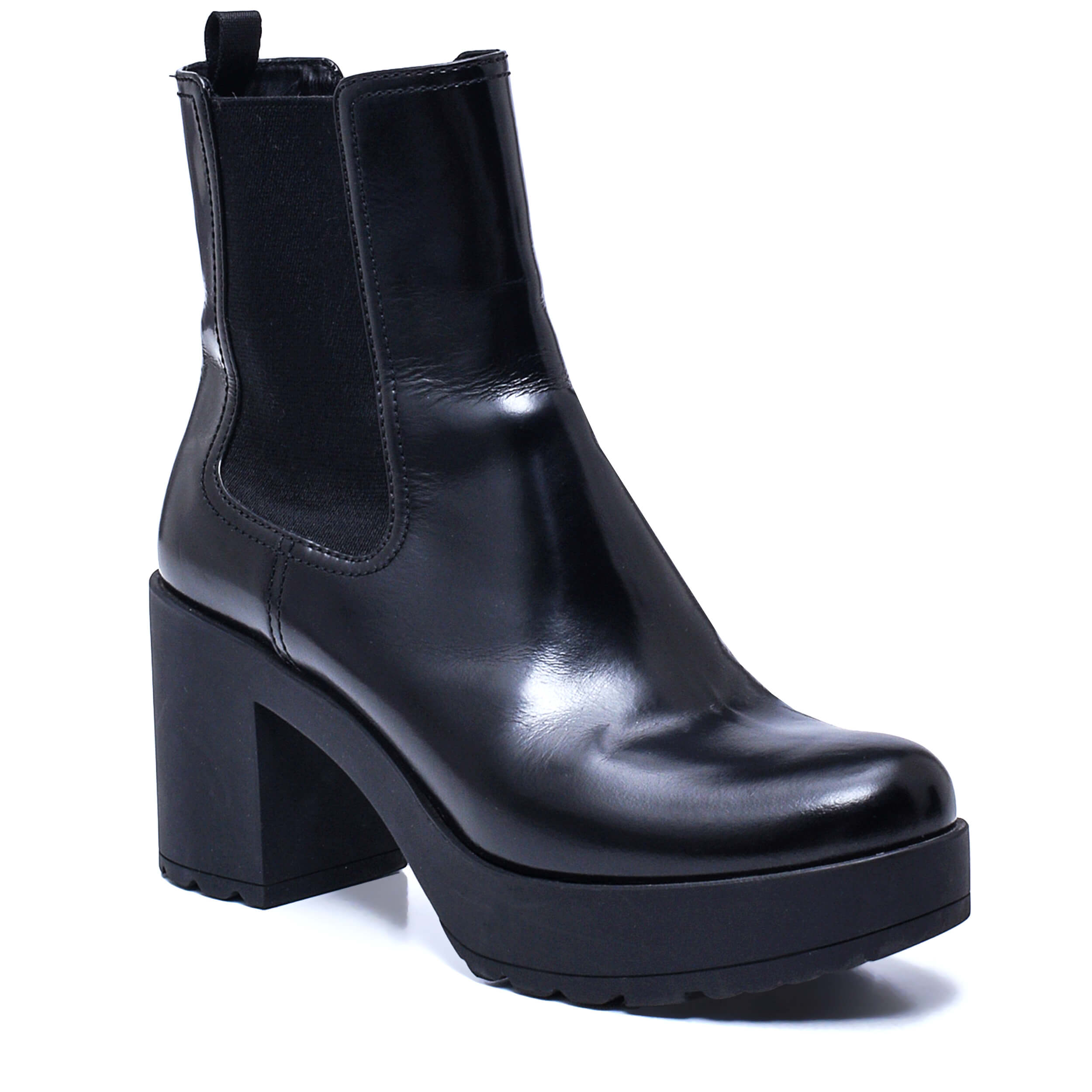 Prada - Black Leather Ankle Boots / 38,5